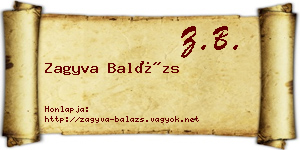 Zagyva Balázs névjegykártya